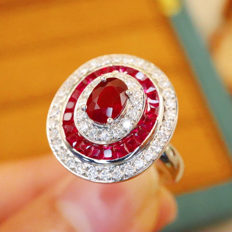 14k Gold 2.52 Ctw Natural Ruby & Diamond Ring - 2