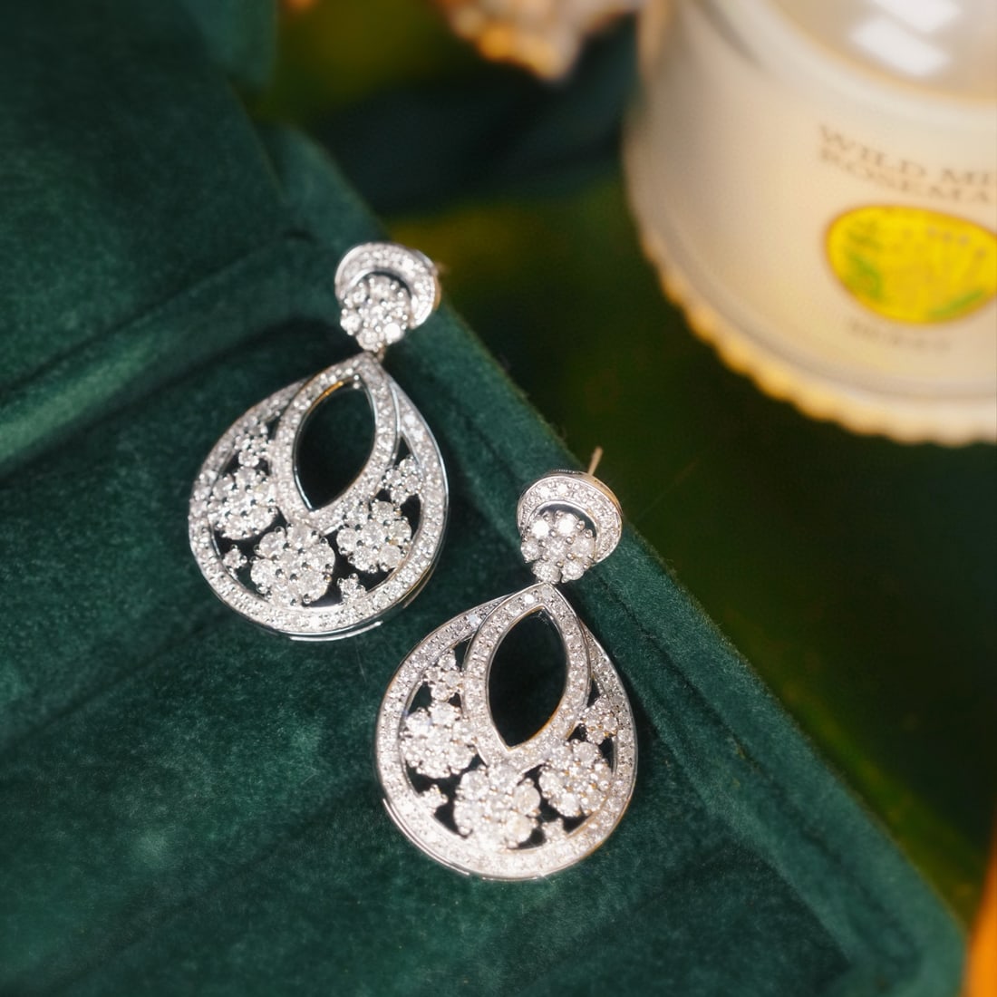14k Gold 2.30 Ct Natural H Diamond Earrings - 2