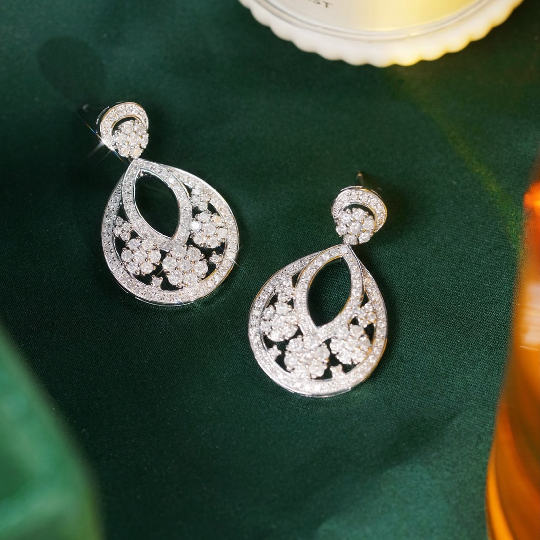 14k Gold 2.30 Ct Natural H Diamond Earrings - 5