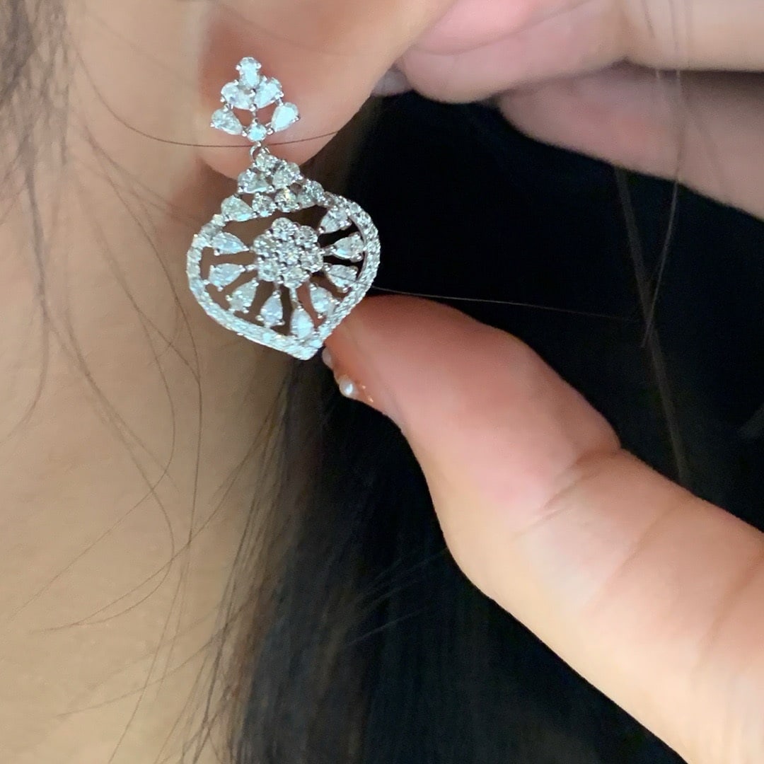 14k Gold 2 Ct Natural H Diamond Earrings - 2
