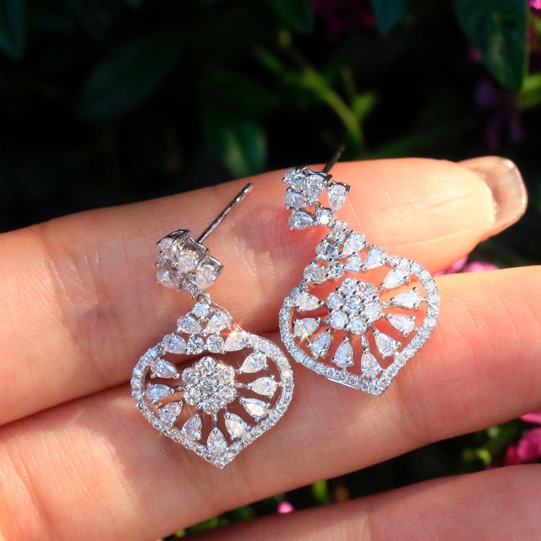 14k Gold 2 Ct Natural H Diamond Earrings - 4