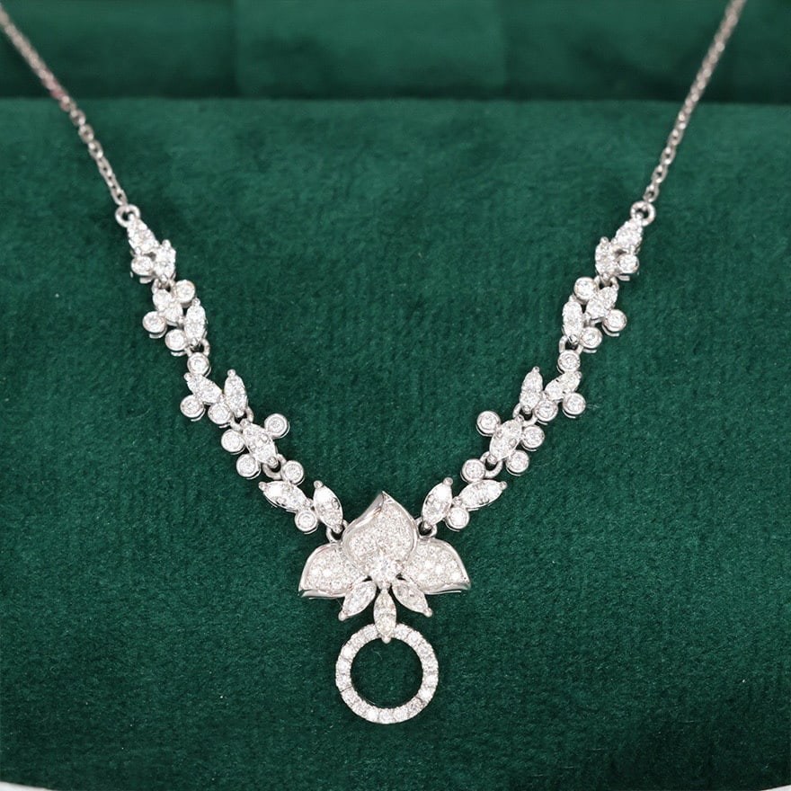14k Gold 0.8 Ct Natural H Diamond Necklace: Ref:231031030 // gold content:14k gold // main gemstone:diamond // shape:round // carat weight:0. 8ct // clarity grade:vs-si // color:h // treatment:natural // cut grade:g // Condition: New Low