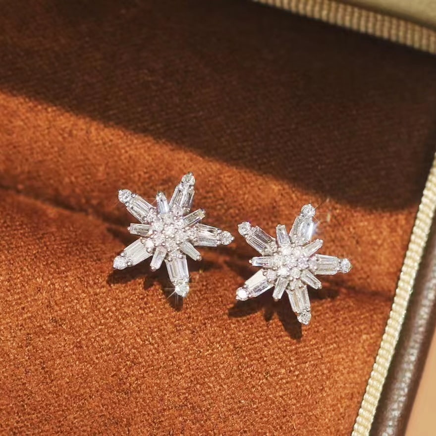 14k Gold 0.7 Ct Natural H Diamond Earrings - 2
