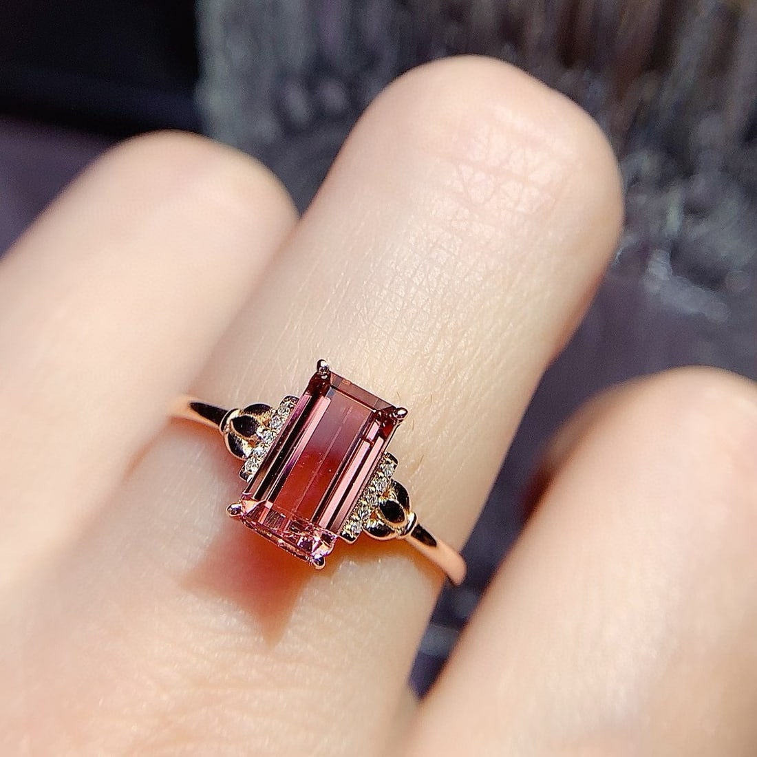 14k Gold 2.05 Ct Natural Tourmaline & Diamond Ring - 2