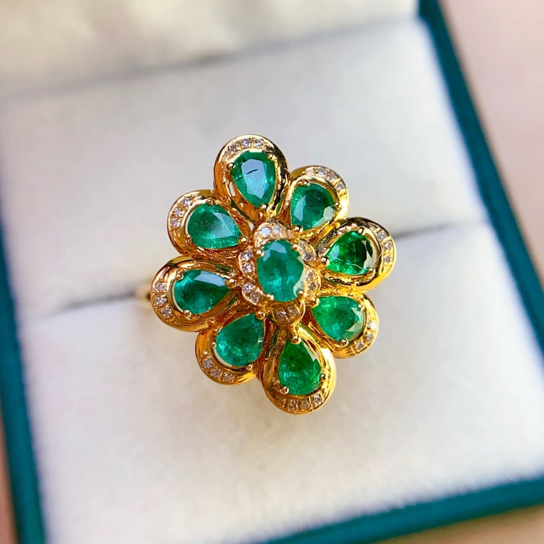14k Gold 2.45 Ct Natural Emerald & Diamond Ring/pendant( Without Chain ) - 2