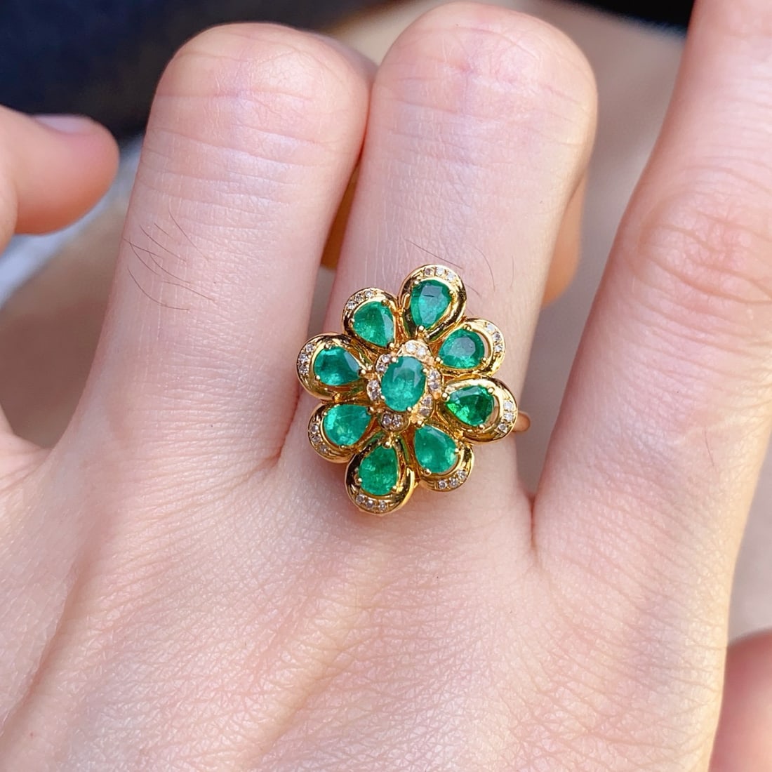 14k Gold 2.45 Ct Natural Emerald & Diamond Ring/pendant( Without Chain ) - 6