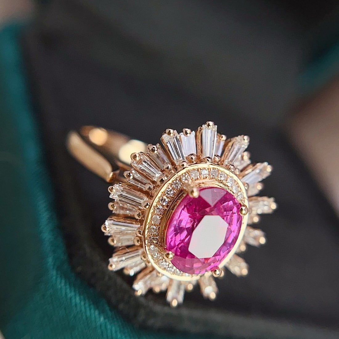 14k Gold 1.40 Ct Natural Ruby & Diamond Ring/pendant( Without Chain ) - 3