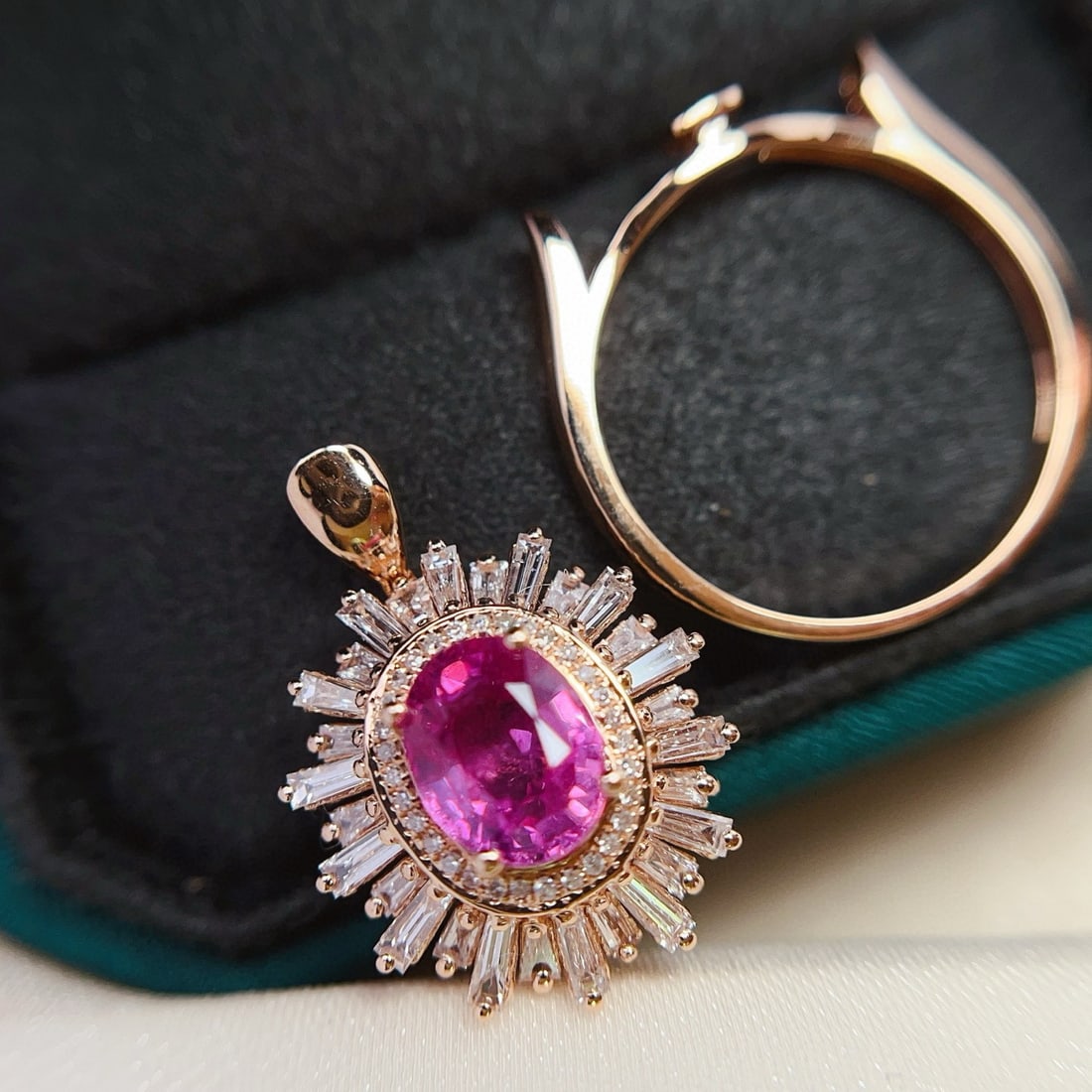 14k Gold 1.40 Ct Natural Ruby & Diamond Ring/pendant( Without Chain ) - 5