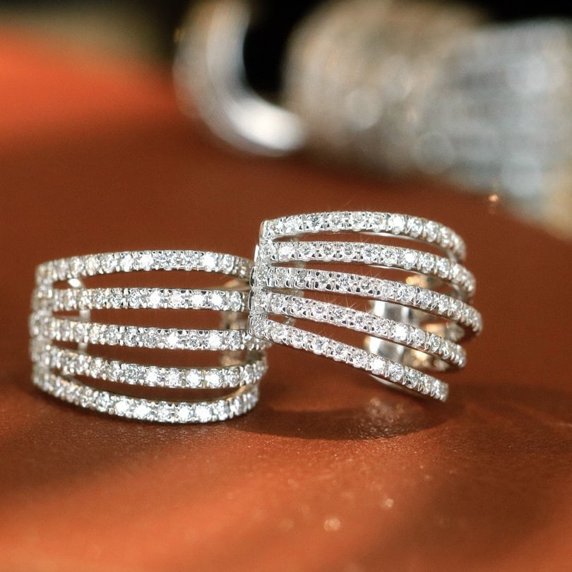 14k Gold 1.16 Ct Natural H Diamond Earrings - 2