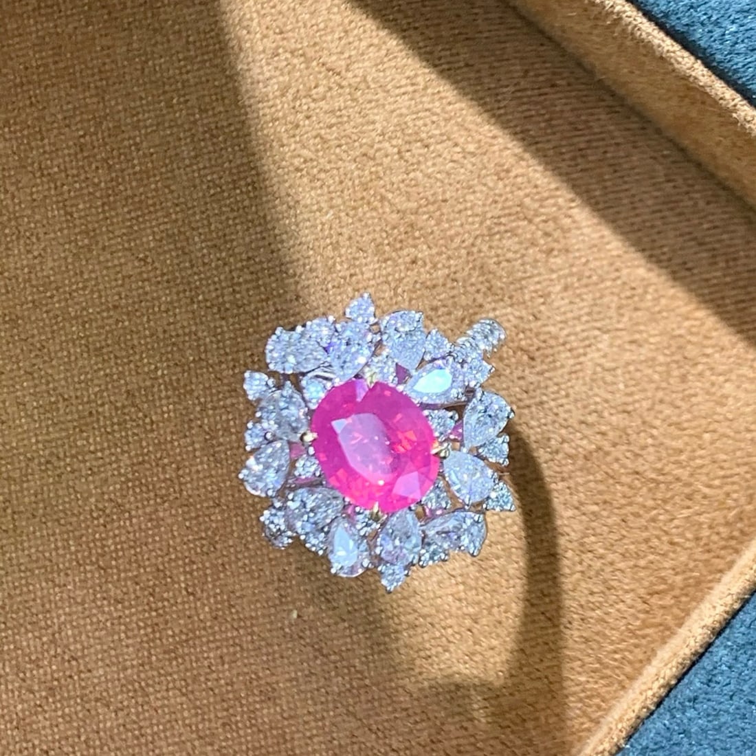 14k Gold 3.35 Ctw Natural Spinel & Diamond Ring/pendant( Without Chain ) - 2