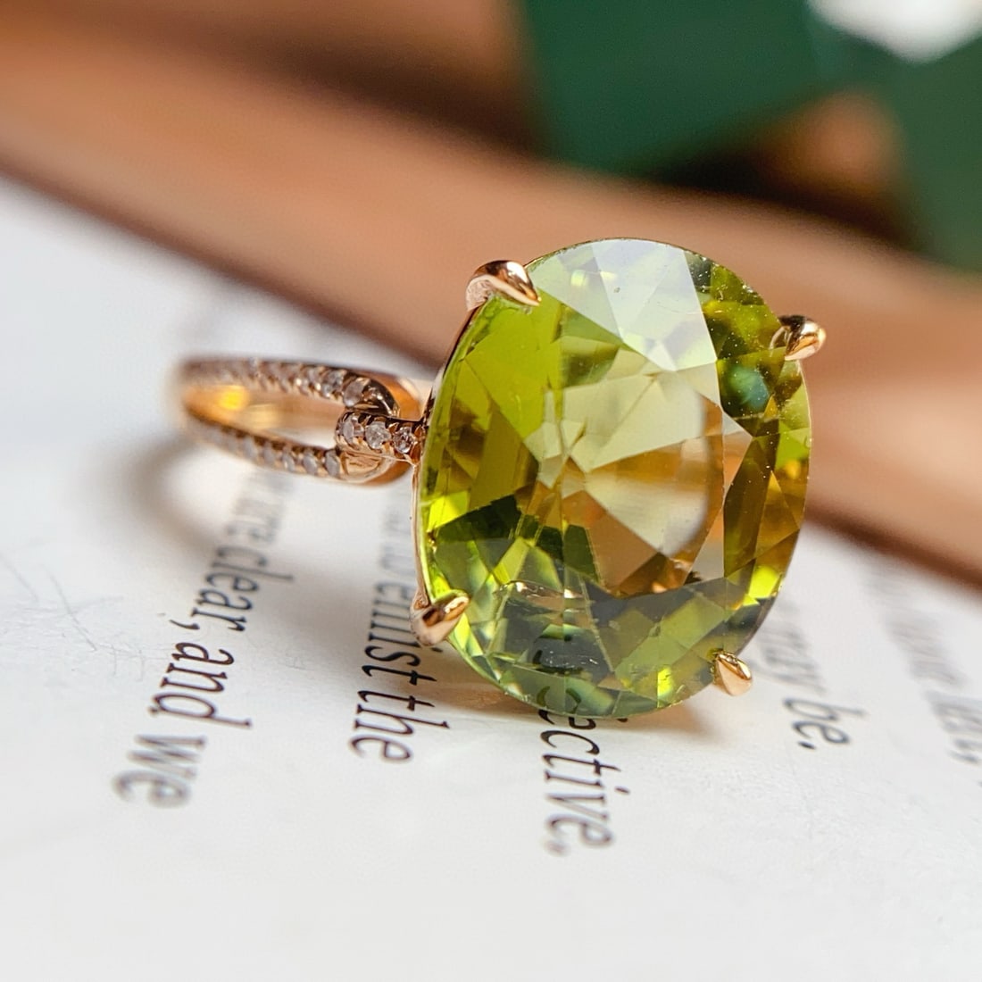 14k Gold 5.55 Ct Natural Tourmaline & Diamond Ring - 4