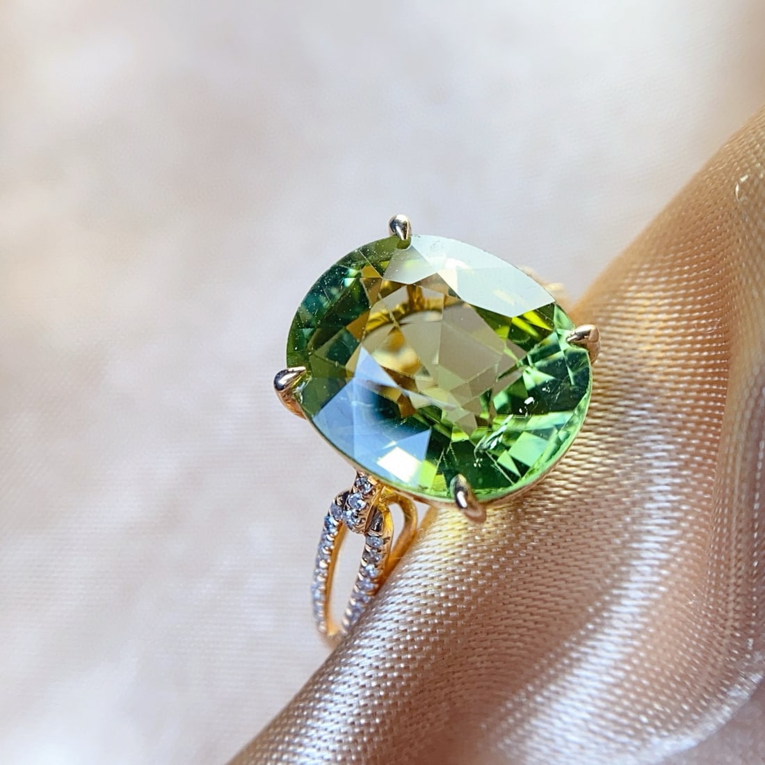 14k Gold 5.55 Ct Natural Tourmaline & Diamond Ring - 5