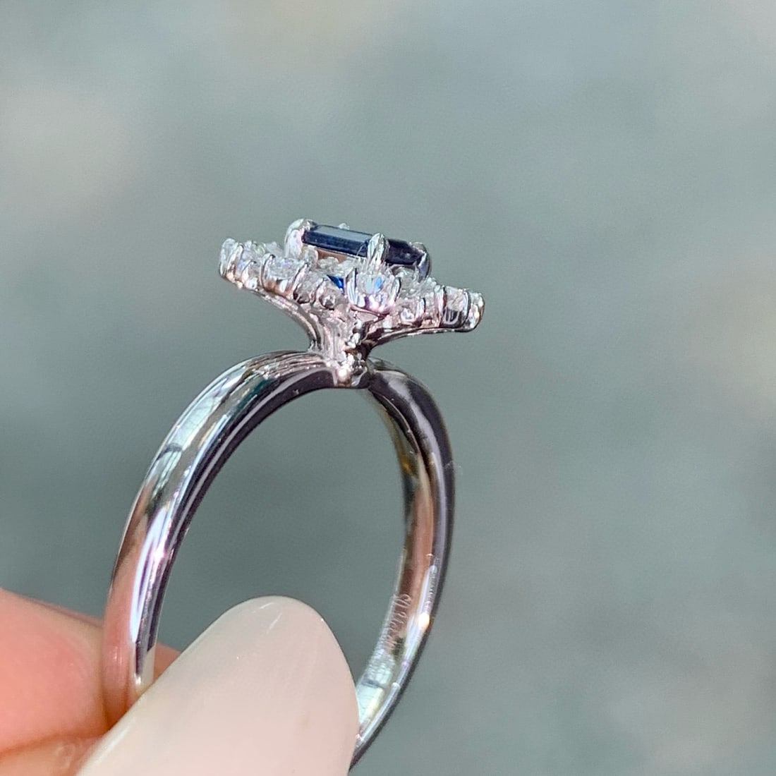 14k Gold 0.69 Ctw Natural Sapphire & Diamond Ring - 3
