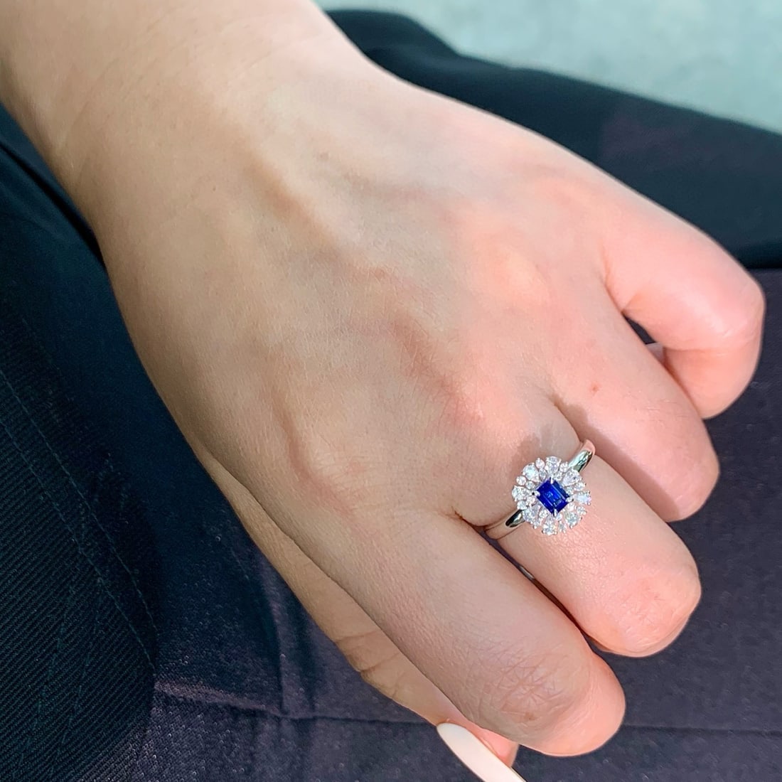 14k Gold 0.69 Ctw Natural Sapphire & Diamond Ring - 5