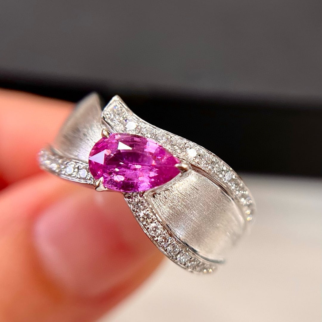 14k Gold 1.29 Ctw Natural Sapphire & Diamond Ring - 7