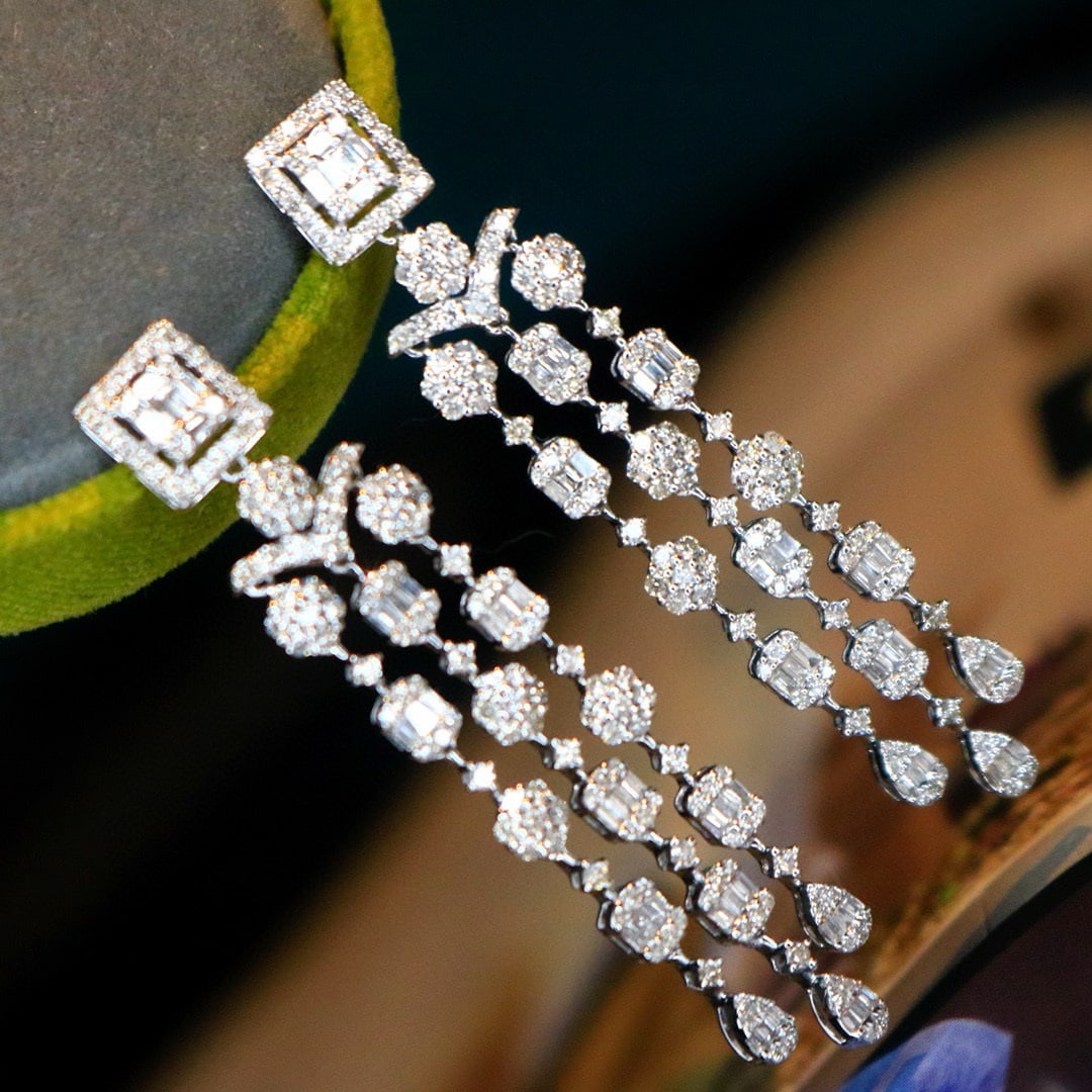 14k Gold 2.4 Ct Natural H Diamond Earrings - 3