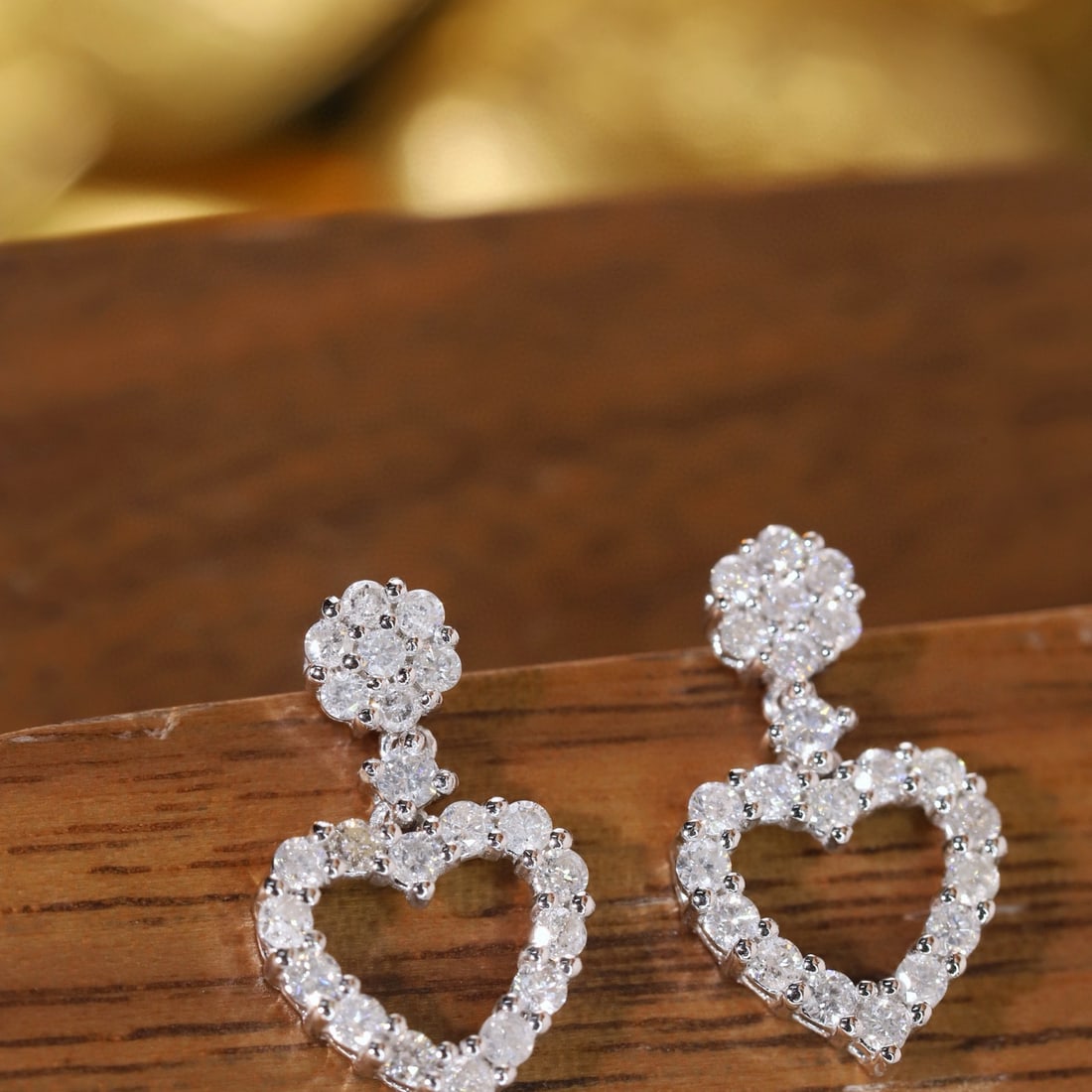 14k Gold 0.76 Ct Natural H Diamond Earrings - 6
