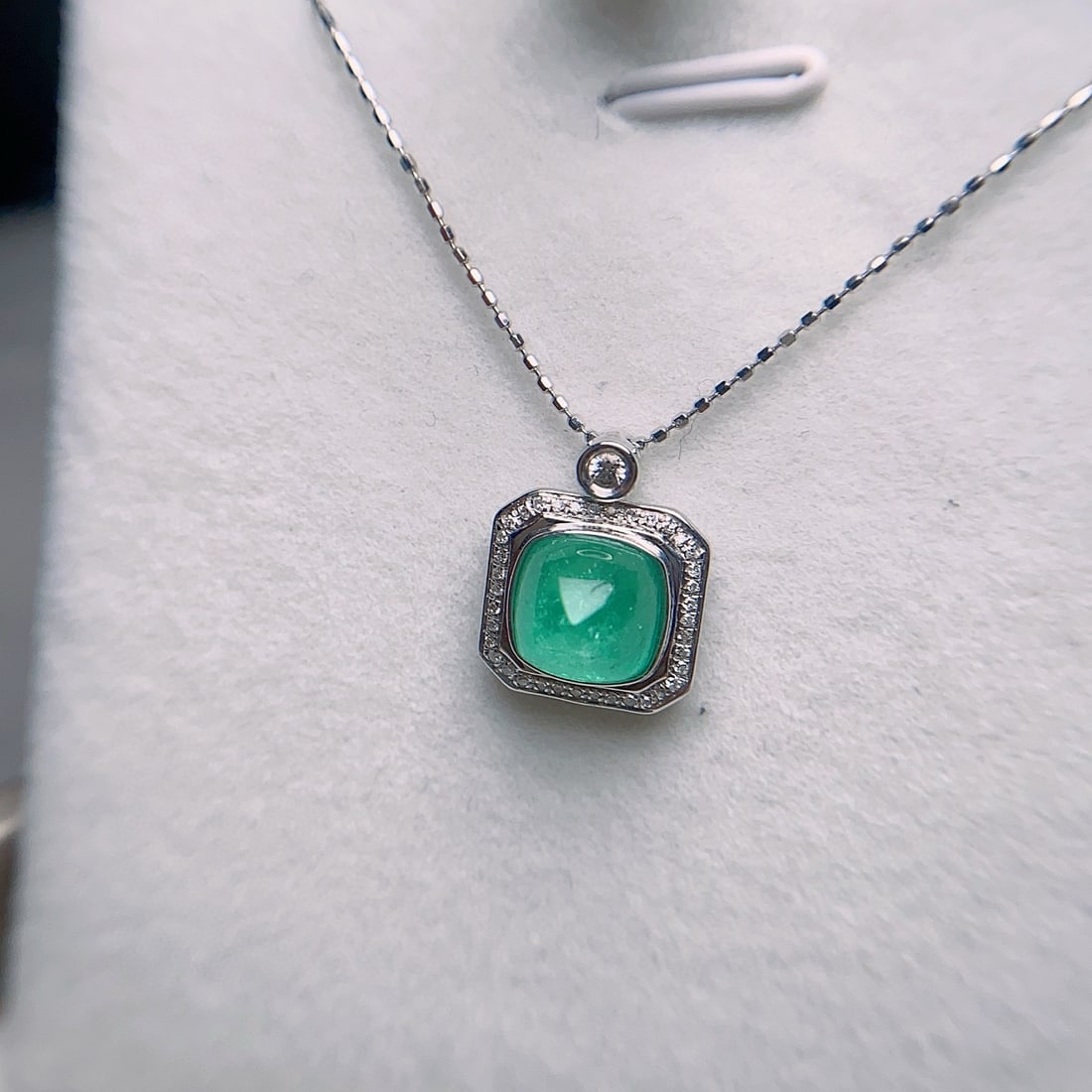 14k Gold 2.30 Ct Natural Emerald & Diamond & Sapphire Pendant( Without Chain ) - 4