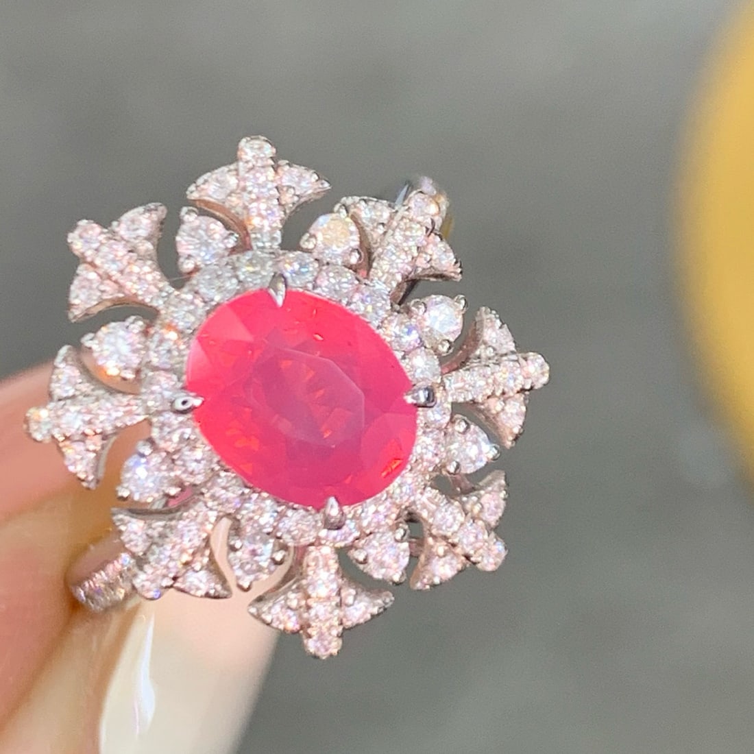 14k Gold 2.76 Ctw Natural Spinel & Diamond Ring - 2