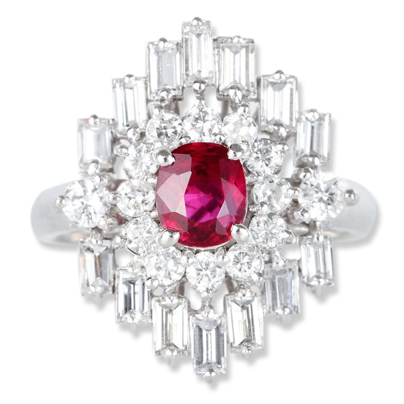 14k Gold 0.62 Ct Natural Ruby & Diamond Ring - 2