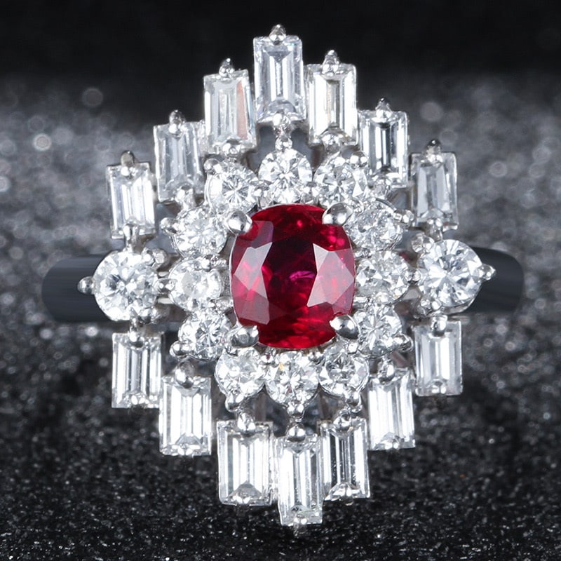 14k Gold 0.62 Ct Natural Ruby & Diamond Ring - 4