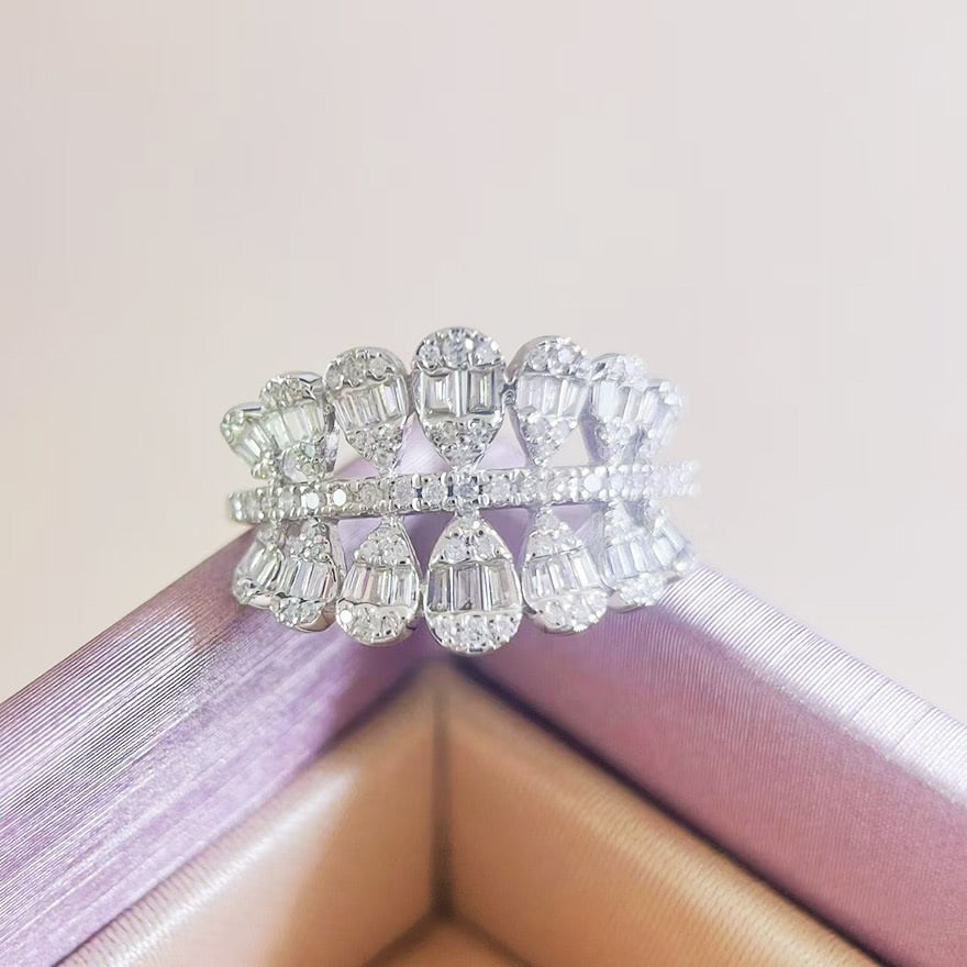 14k Gold 0.62 Ct Natural H Diamond Ring: Ref:231032049 // gold content:14k gold // ring size:7. 25us // // main gemstone:diamond // shape:multiply // carat weight:0. 62ct // clarity grade:vs-si // color:h // treatment:natural // Condition: