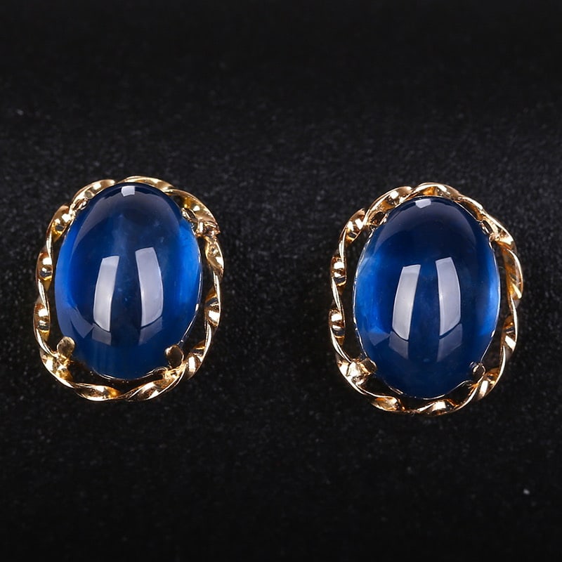 14k Gold 2.84 Ct Natural Sapphire Earrings (1 of 6)