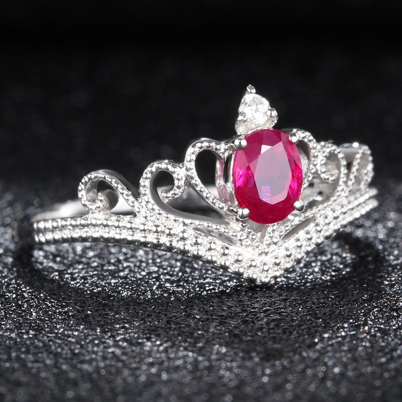 14k Gold 0.5 Ct Natural Ruby & Diamond Ring - 2