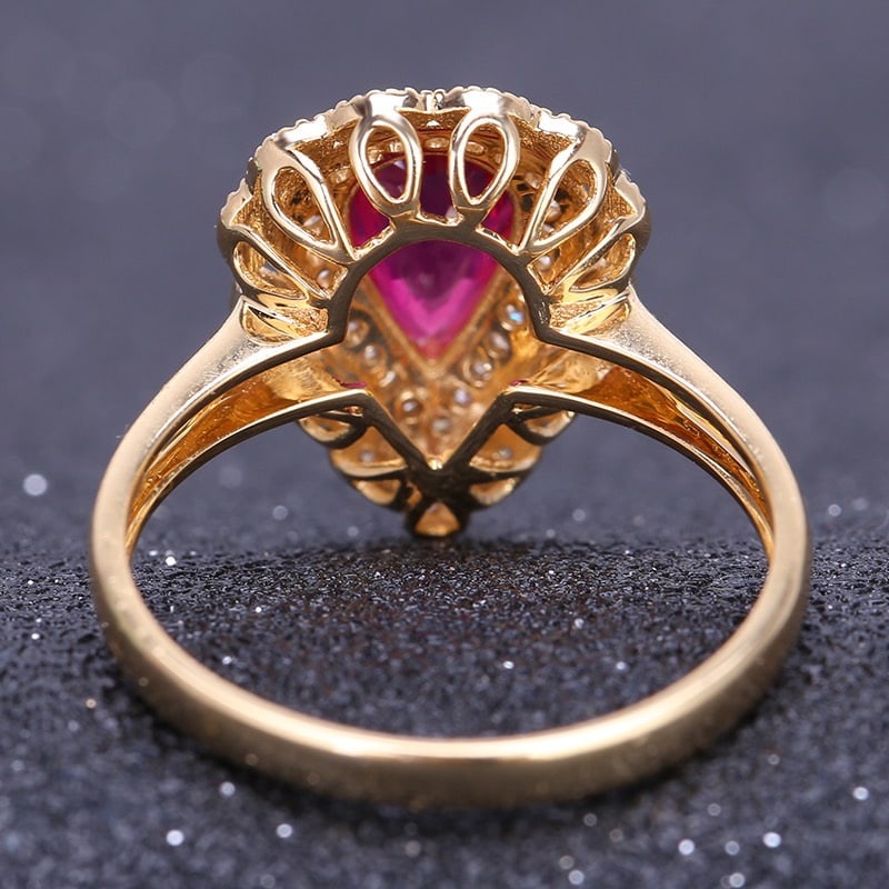 14k Gold 1.05 Ct Natural Ruby & Diamond Ring - 5