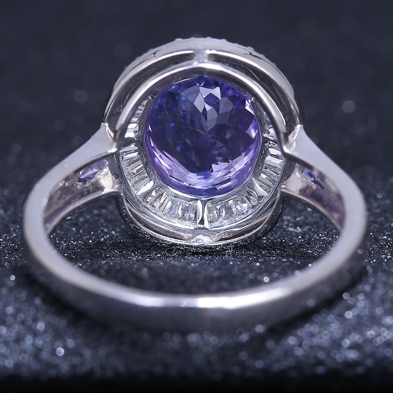 14k Gold 3.41 Ct Natural Tanzanite & Diamond Ring - 5