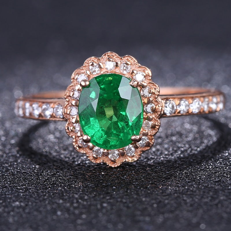 14k Gold 1.4 Ct Natural Tsavorite Ring: Ref:231032139 // gold content:14k gold // ring size:7. 25us // // main gemstone:tsavorite // shape:oval // carat weight:1. 4ct // color:green // treatment:natural // Condition: New Low Estimate: