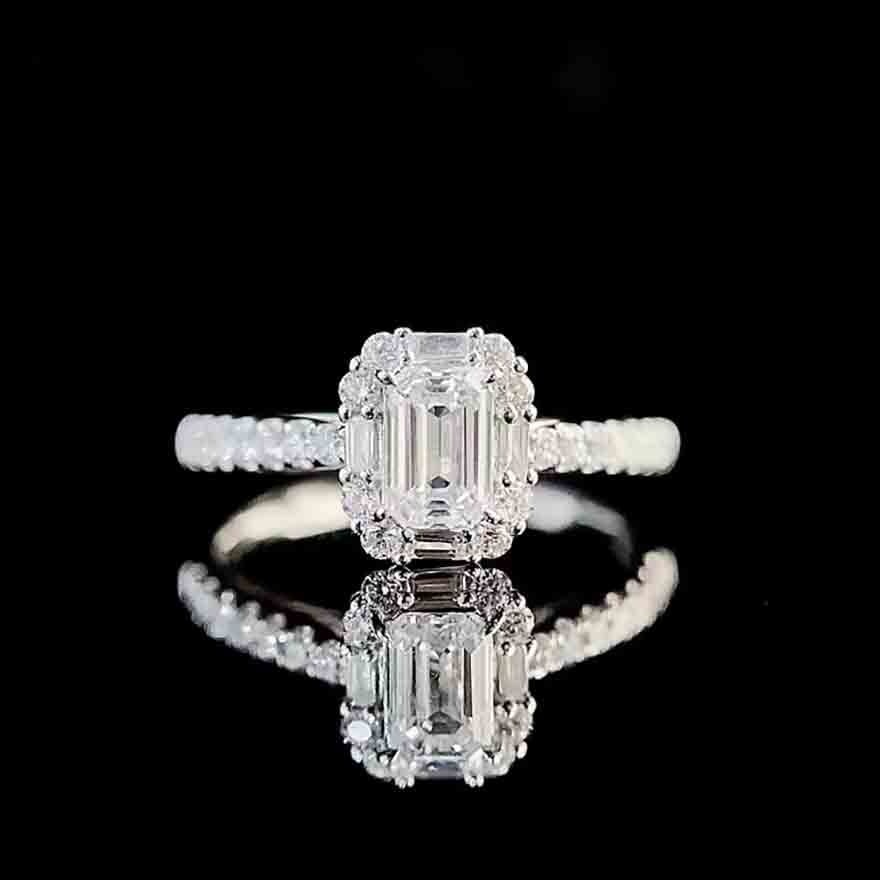 Gia Certified 14k Gold 0.5 Ct Natural G Vs1 Emerald Diamond Ring: Ref:231032154 // gold content:14k gold // ring size:7. 25us // // main gemstone:diamond // certified:gia // shape:emerald // carat weight:0. 5ct // clarity grade:vs1 // color:g // treatment:natural //