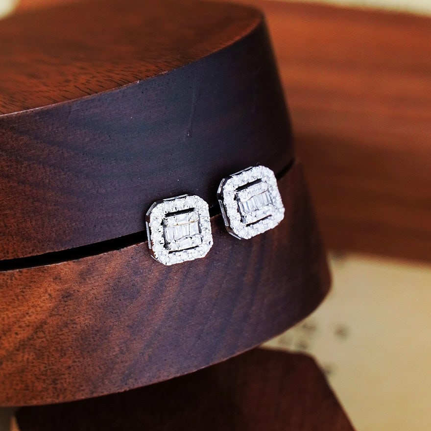 14k Gold 0.5 Ct Natural H Diamond Earrings - 3