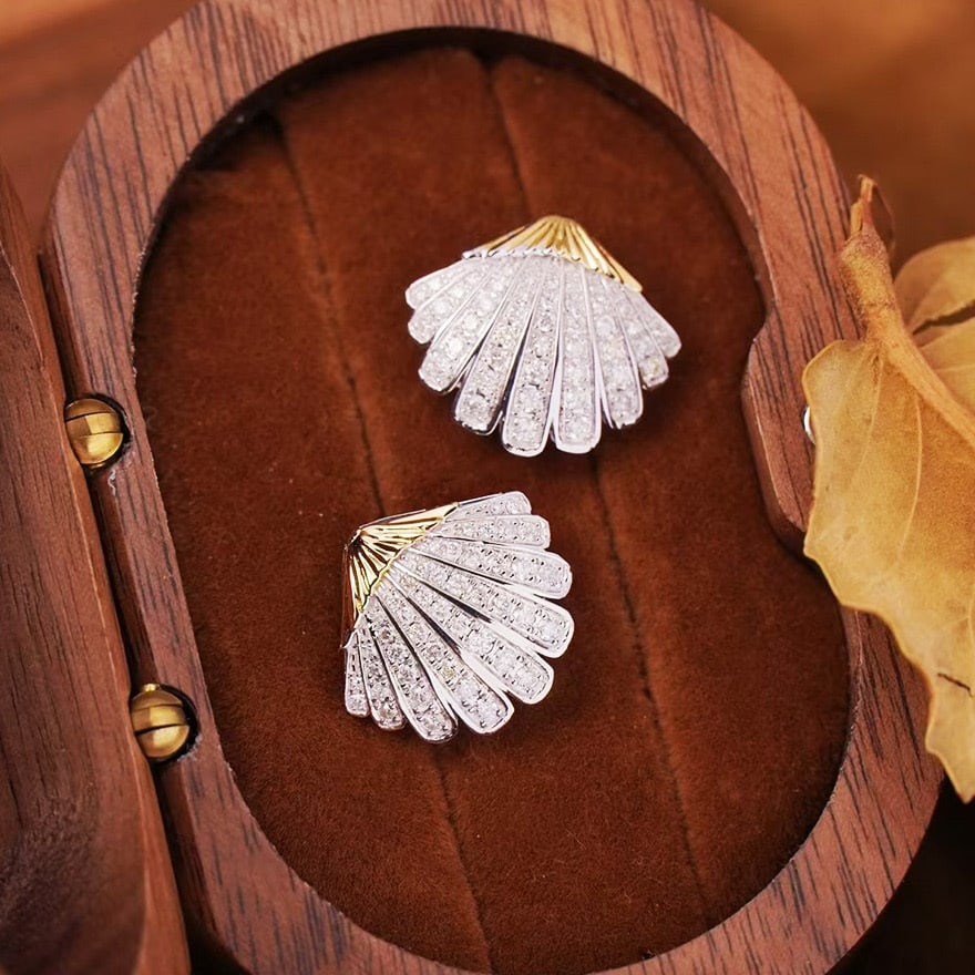 14k Gold 0.8 Ct Natural H Diamond Earrings - 3