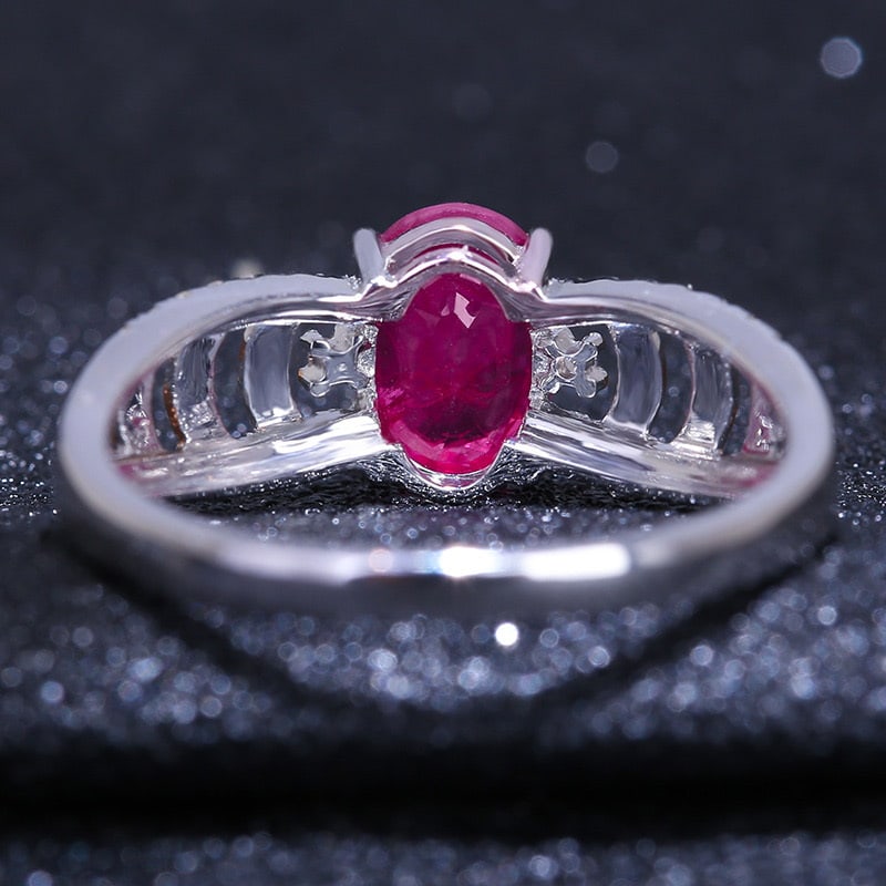 14k Gold 1.63 Ct Natural Ruby & Diamond Ring - 4