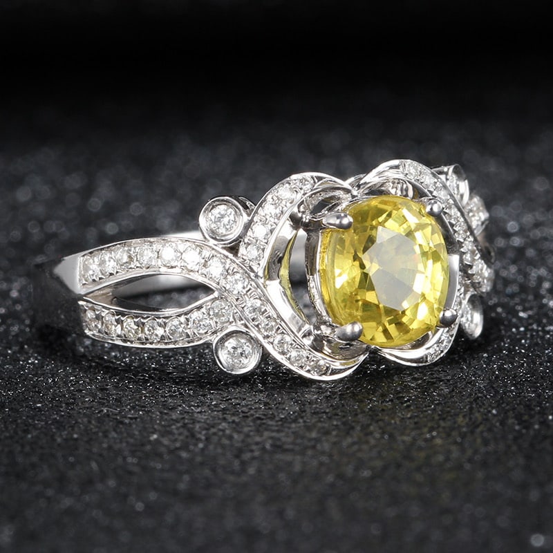 14k Gold 1.54 Ct Natural Sapphire & Diamond Ring - 2