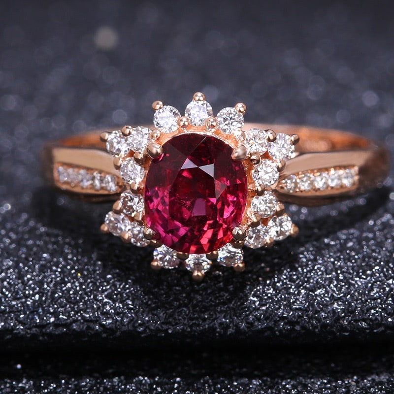 14k Gold 1.3 Ct Natural Ruby & Diamond Ring (1 of 5)