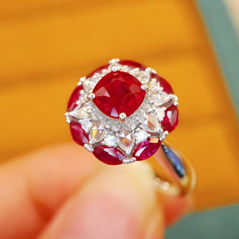 14k Gold 1.83 Ctw Natural Ruby & Diamond Ring - 2