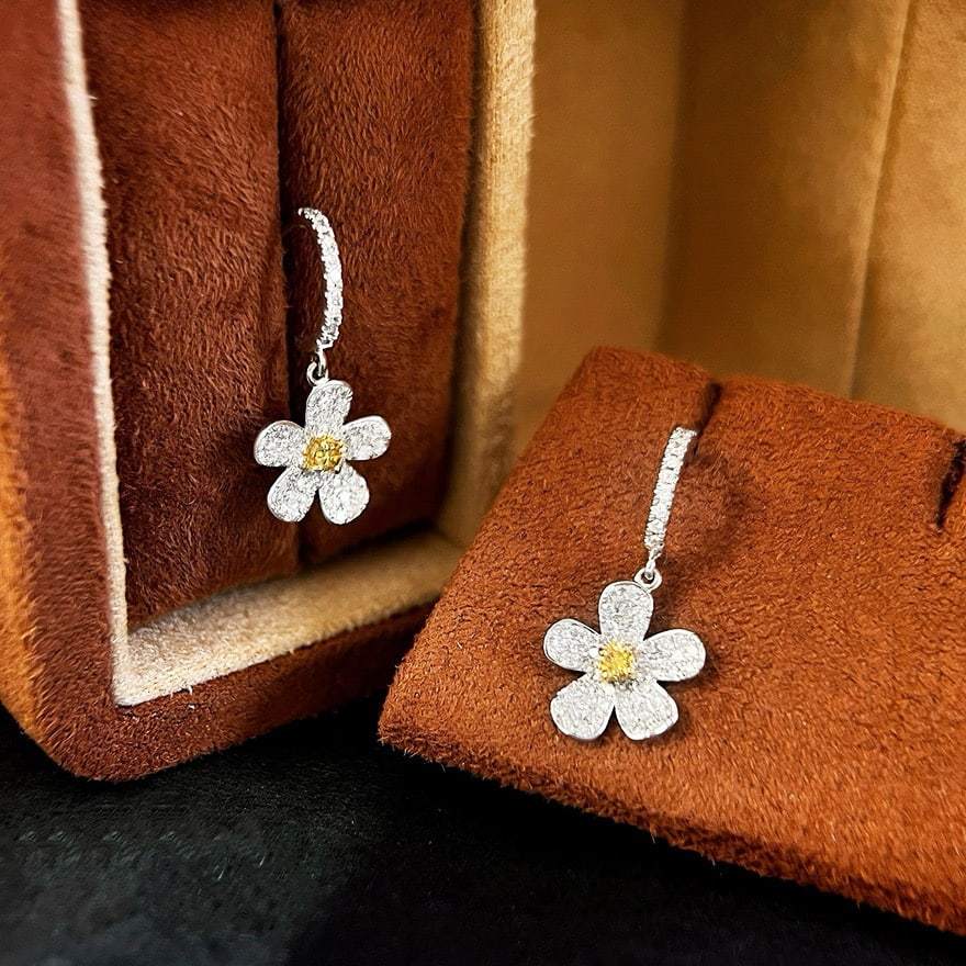 14k Gold 0.8 Ct Natural Color Diamond Earrings - 3
