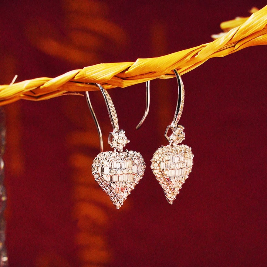 14k Gold 1.1 Ct Natural H Diamond Earrings - 3