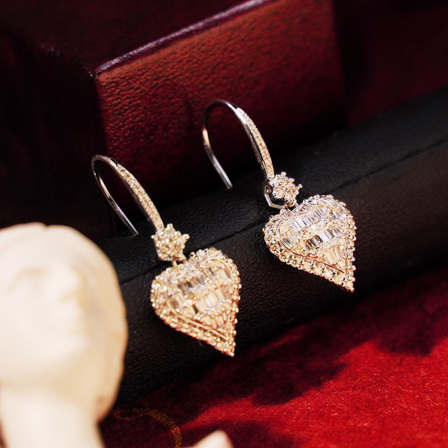 14k Gold 1.1 Ct Natural H Diamond Earrings - 4