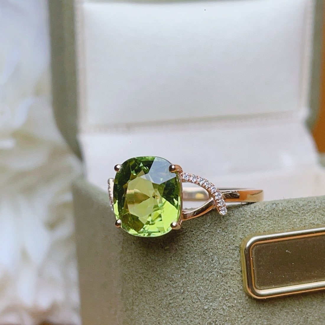14k Gold 3.3 Ct Natural Tourmaline & Diamond Ring - 3