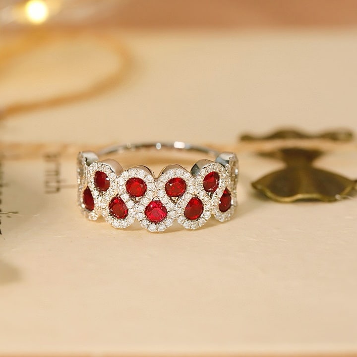 14k Gold 1.16 Ctw Natural Ruby & Diamond Ring - 2