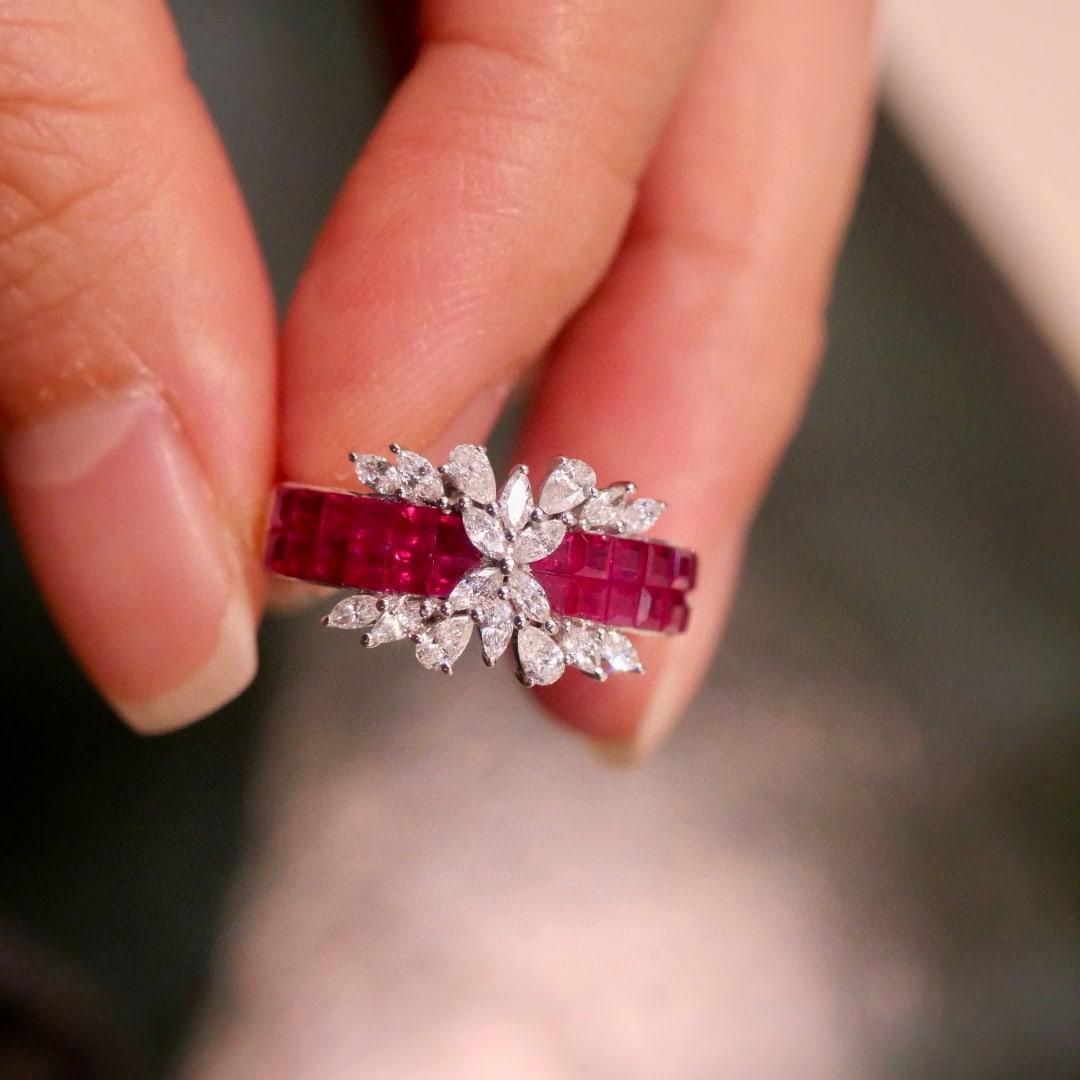 14k Gold 1.99 Ctw Natural Ruby & Diamond Ring - 2