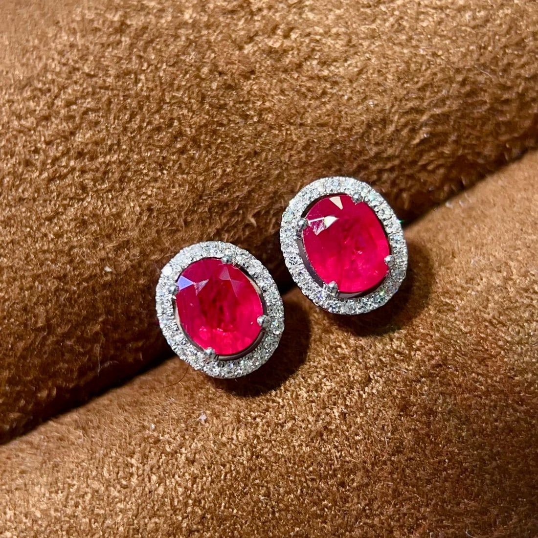 14k Gold 1.31 Ctw Natural Ruby & Diamond Earrings - 4