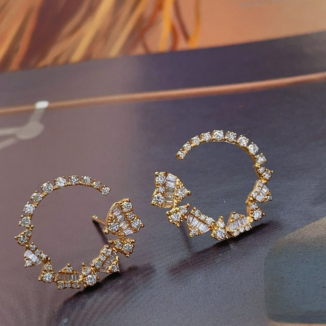 14k Gold 0.64 Ct Natural H Diamond Earrings - 2