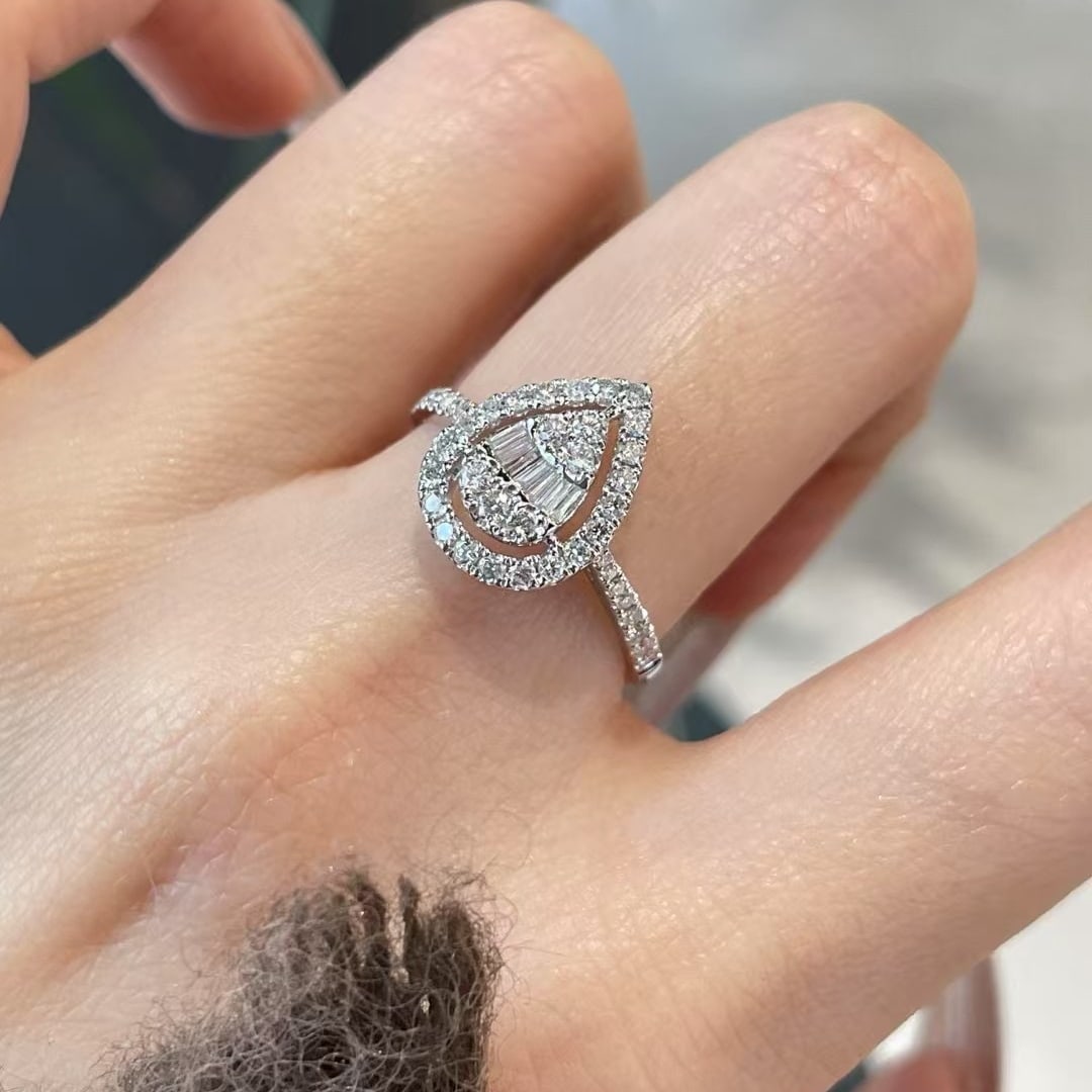 14k Gold 0.50 Ct Natural H Diamond Ring: Ref:231032260 // gold content:14k gold // ring size:7. 25us // // main gemstone:diamond // shape:multiply // carat weight:0. 50ct // clarity grade:vs-si // color:h // treatment:natural // High