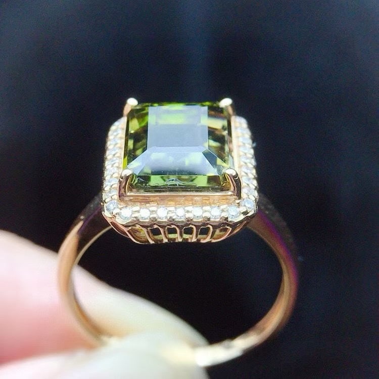 14k Gold 4.7 Ct Natural Tourmaline & Diamond Ring - 2