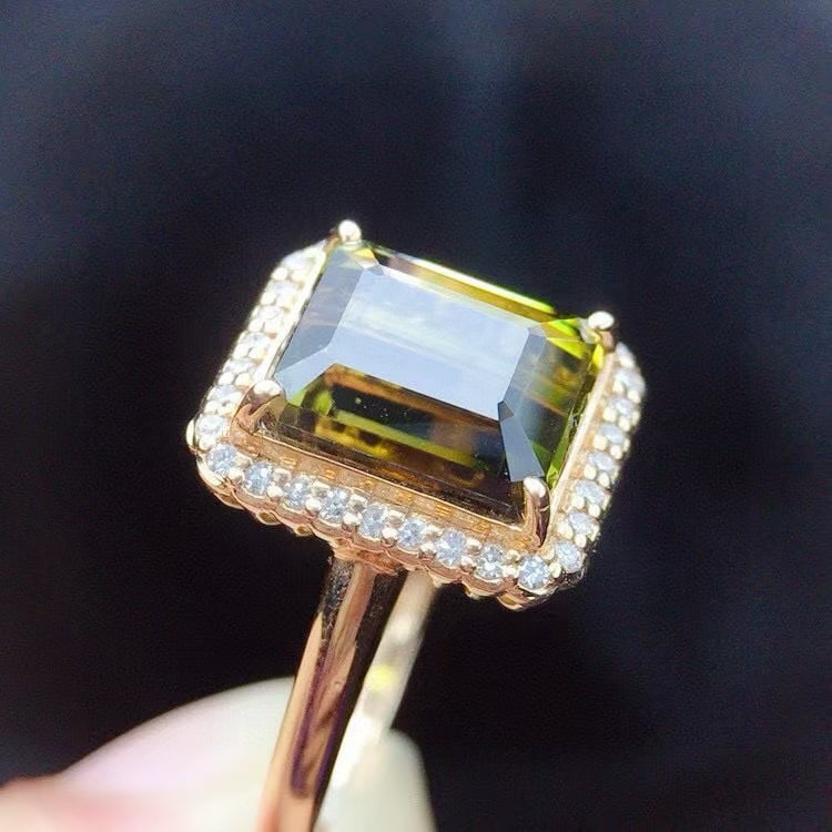 14k Gold 4.7 Ct Natural Tourmaline & Diamond Ring - 3