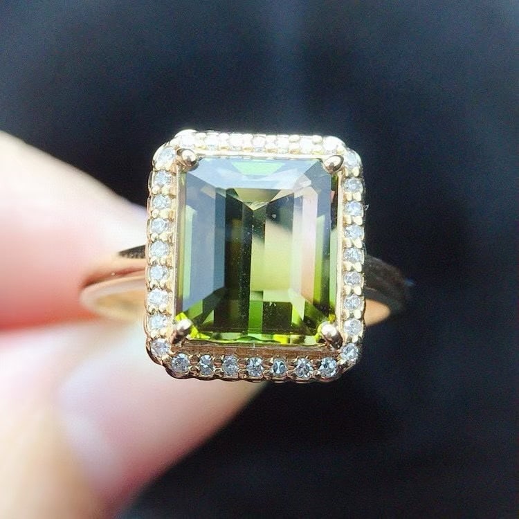 14k Gold 4.7 Ct Natural Tourmaline & Diamond Ring - 5